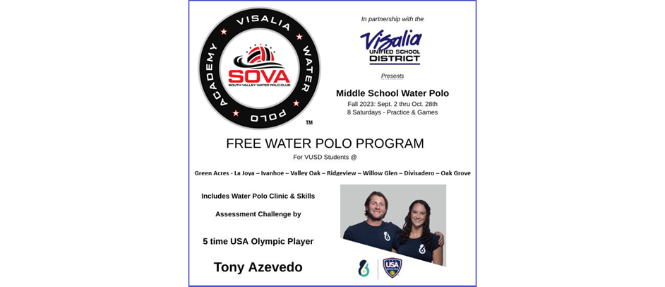 SOVA-VUSD Middle School Water Polo Program