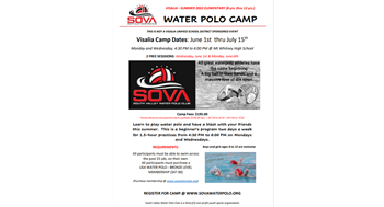 SOVA-SOUTH Visalia Summer Elementary Water Polo Camp
